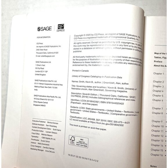 Governing States And Localities 7th Edition Book Kevin B. Smith Alan Greenblatt - Picture 9 of 15